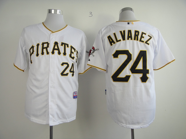 Men Pittsburgh Pirates #24 Alvarez White MLB Jerseys->pittsburgh pirates->MLB Jersey